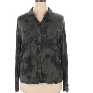 Rails Size XL Long sleeve button-down olive green tie dye shirt